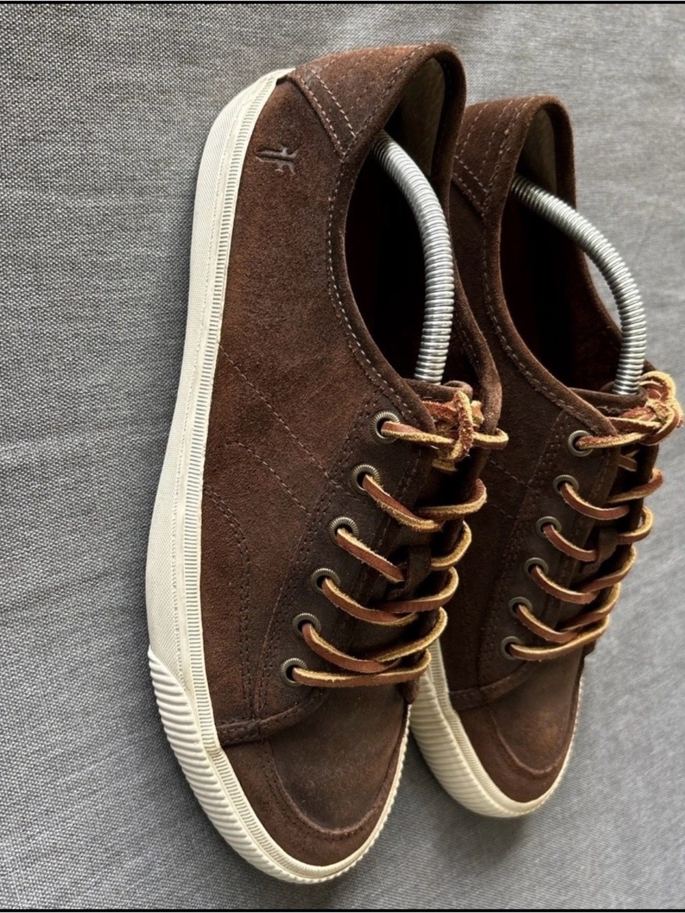 Frye Miller Lowe Lace Men's 10 Brown Leather Suede Casual Sneakers - Picture 2 of 9